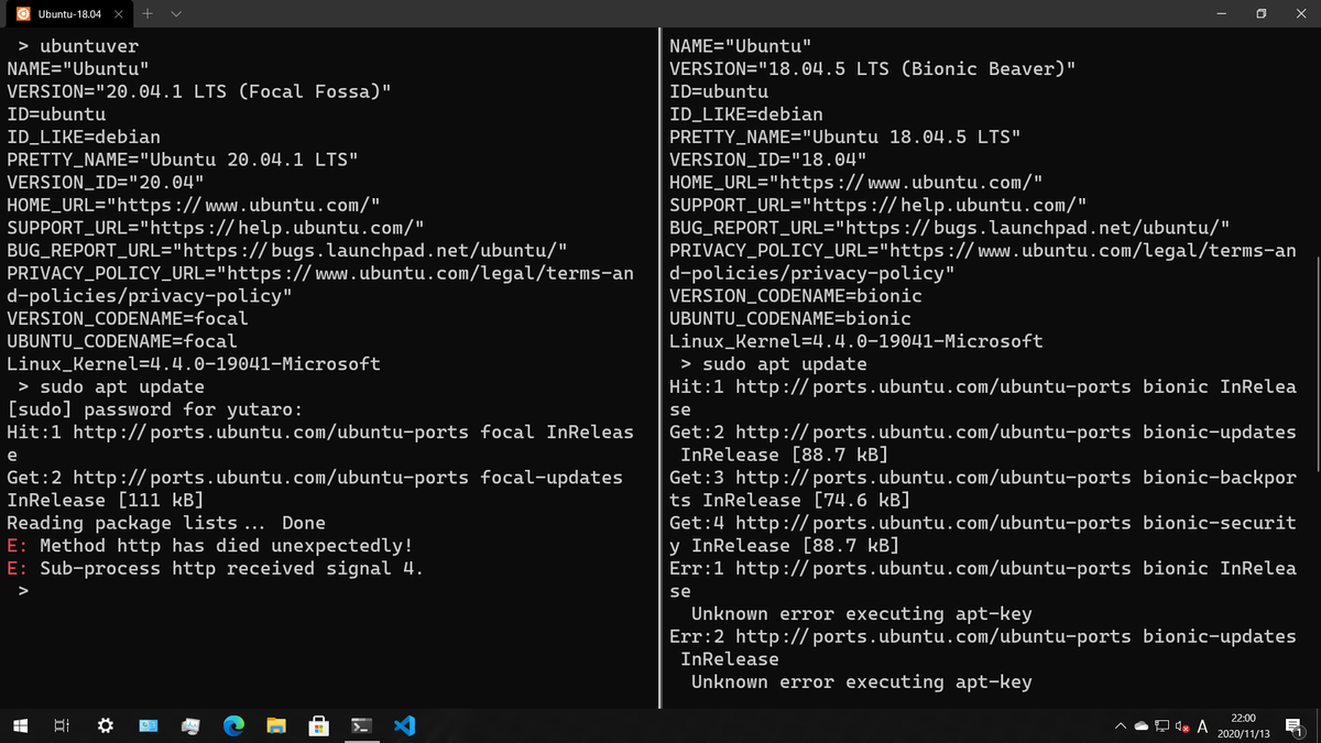 Hyper_W_Pub's tweet image. WSLは動くけど,aptがエラー吐くのでアプデやインストールは無理.
WSL2は仮想マシンプラットフォーム有効化したら永遠に起動し続けるので不可.
別のWindowsマシンでdism使って機能無効化する羽目になった.

#WoA #WoR #WindowsonRaspberry #WSL