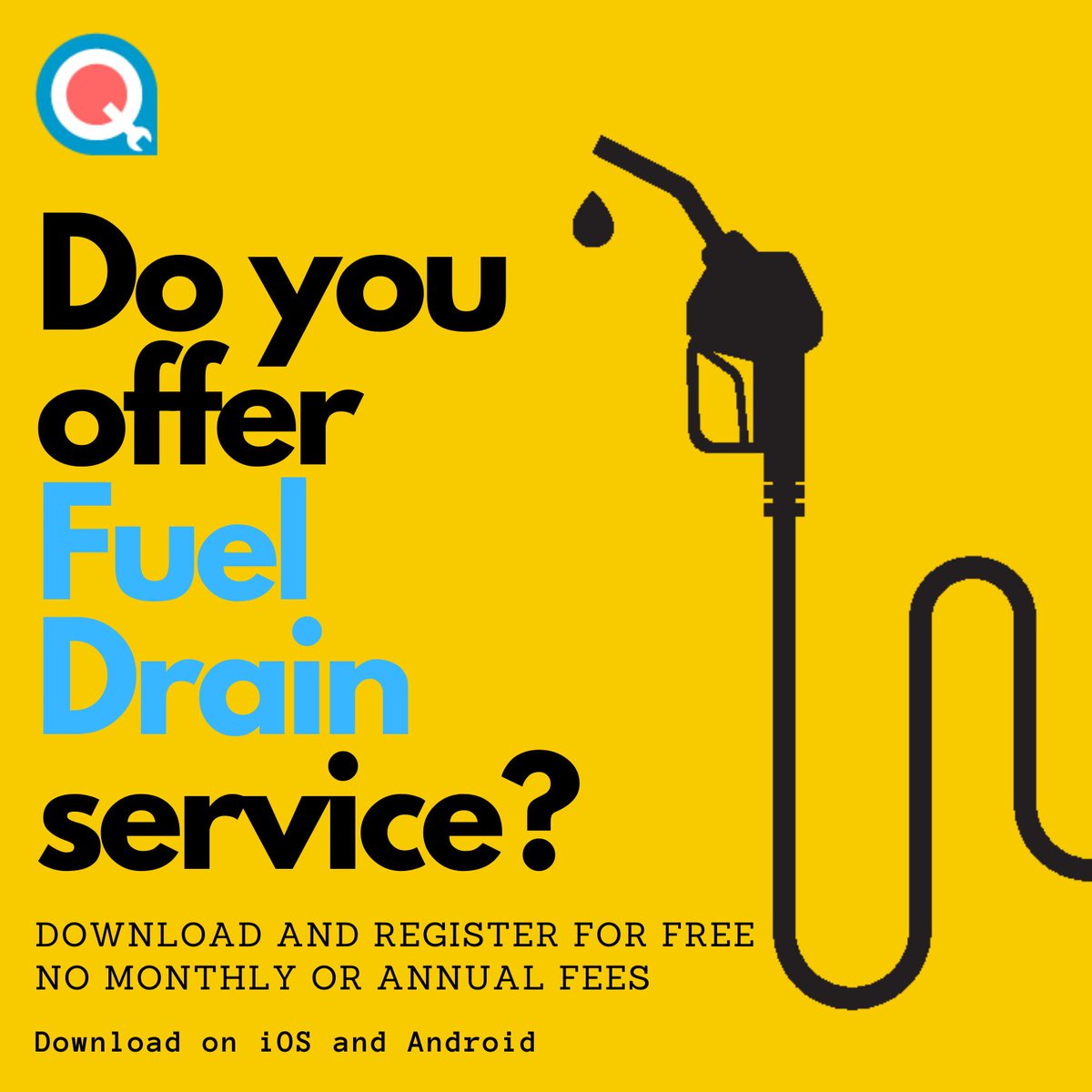 RexQhq's tweet photo. Do you run a #fueldrain, #misfuel, #wrongfuel business? #rexq is looking for you to join and register for free. There's no monthly or annual subscription or fees. We only take a small commission for each rescue done on the app.
For more info click link on bio or DM us.
#rexqhq https://t.co/5ogW7Caovp