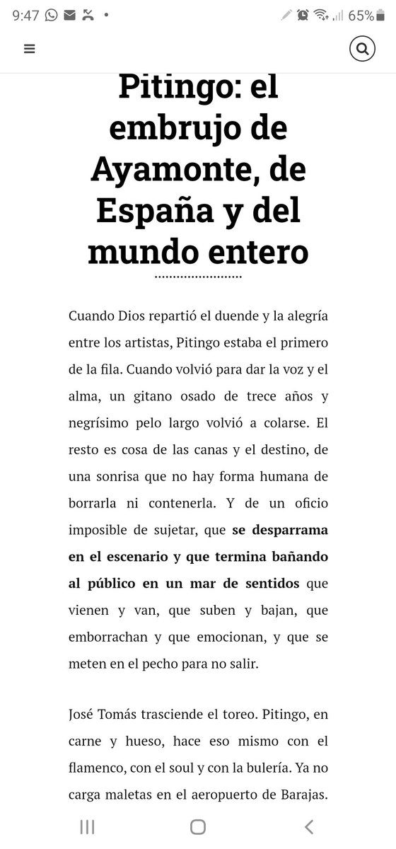 alfonsomerlos's tweet photo. Hace tres años le dediqué este artículo a un artista sin parangón, 'Pitingo', el genio de Ayamonte, ahora atacado por los esclavos del pensamiento único https://t.co/pfhM9LXSOC