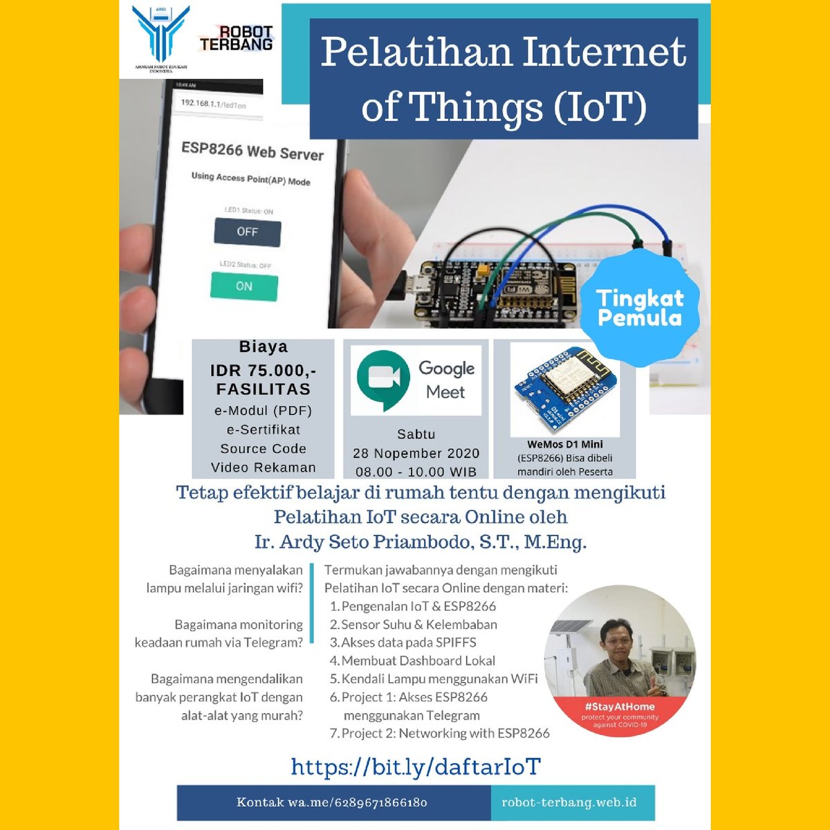 seto_ardy's tweet photo. .
#pelatihan #arduino #online #esp32 #esp8266 #training #micropython #iot #elektronika #atmega #python #belajar #belajararduino #iot #indonesia #belajar #belajardarirumah #wfh #wemos #robot #terbang #kerjadirumah #arduinoindonesia https://t.co/UAZsAekSNd