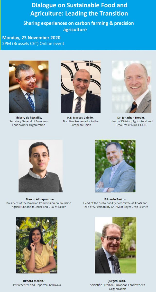EULandownersOrg's tweet photo. D-7 - Monday 23, November 2020, 2 PM CET
7 more days to go before our “Dialogue on #Sustainable #Food and #Agriculture” Check our agenda with premium speakers and book your online spot!

https://t.co/hZXf8usKjG

#carbonfarming #precisionagriculture #SustainableAgri #agrifood https://t.co/2LLDqwVbF3