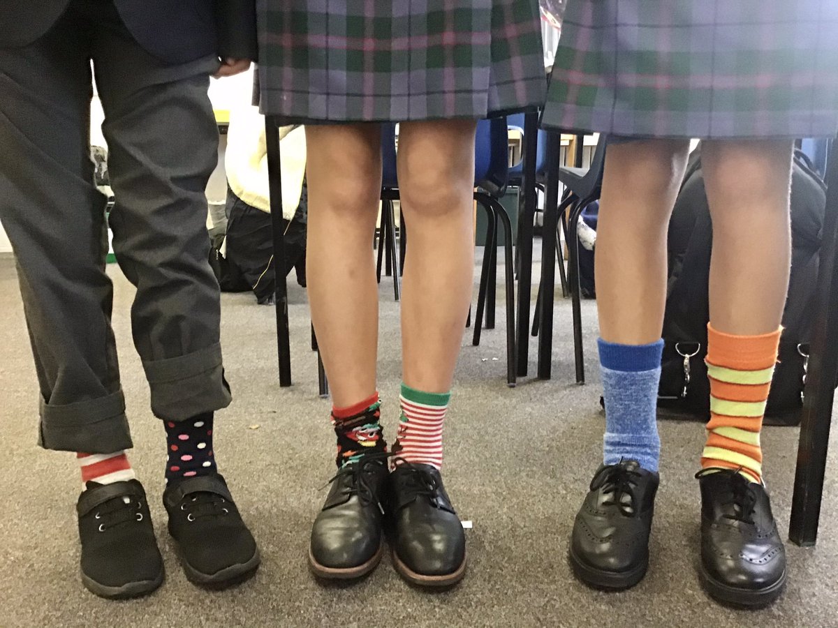 lukegdman's tweet photo. It’s #AntiBullyingWeek @cliftonhigh1877 - lots of pupils involved in #OddSocksDay as the community shows we are #UnitedAgainstBullying https://t.co/QYLvYuBCxY