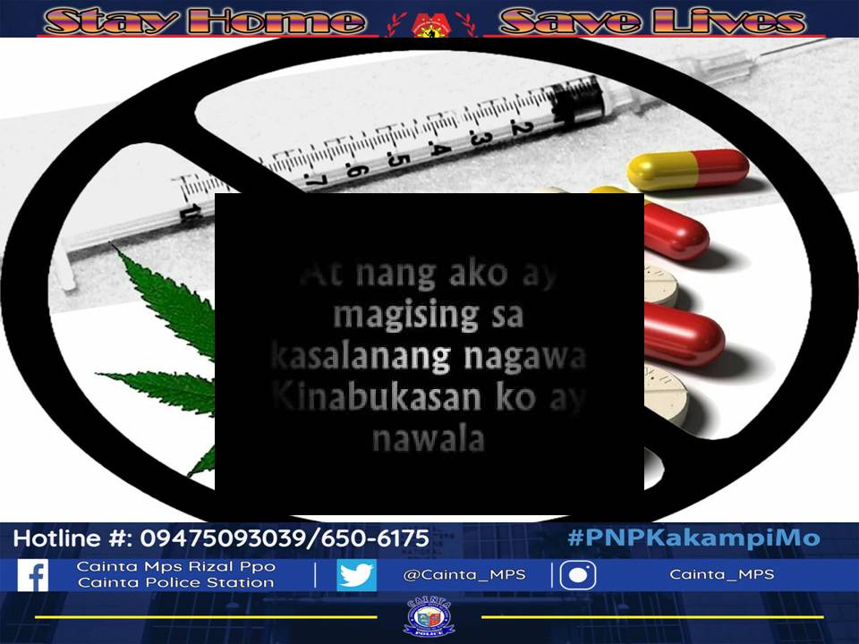 Cainta_MPS's tweet photo. Para sa magandang kinabukasan,
say no to drugs.
#PNPPATROLPIan2030
#INSTITUTIONALIZED
#TeamPNP
#WeServeAndProtect
#PNPKakampiMo
#TeamCALABARZON
#PNP4A
#TatakManongEnteng https://t.co/VCqOvarzAQ