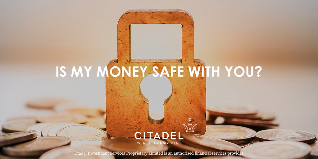 CitadelSA's tweet photo. Can your financial advisor run off with your money? How can you ensure that your money is truly safe? Citadel Advisory Partner Paul Leonard addresses these two commonly asked questions: https://t.co/LqGNM5WGjx 

#ReachYourRemarkable #WealthManagement #Investing #SouthAfrica https://t.co/EQV9H8RA55