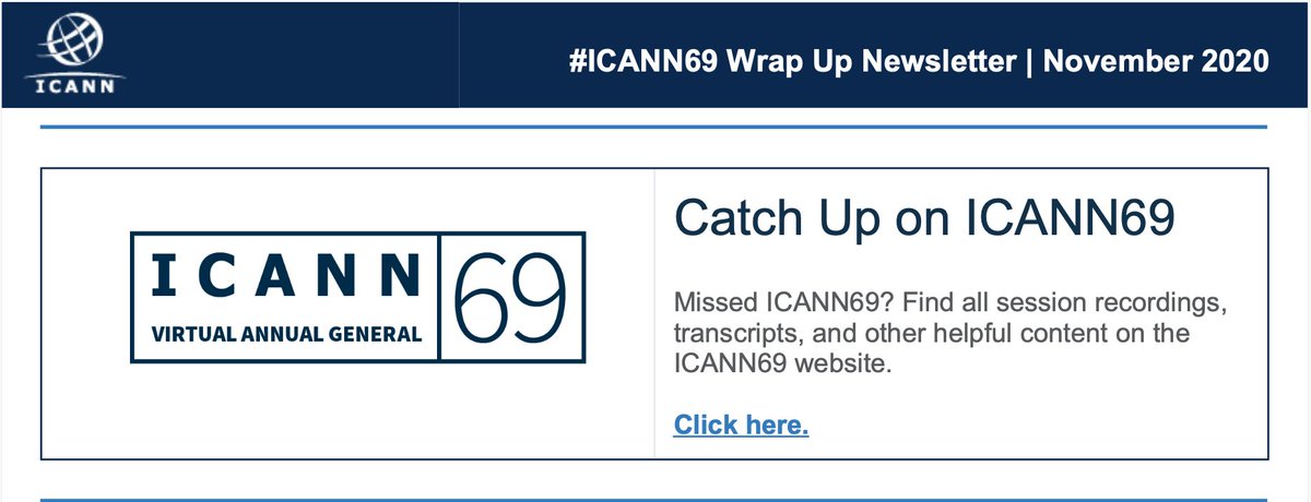 ICANN's tweet photo. The #ICANN69 wrap up newsletter is published. Read it here>>https://t.co/a2Wjn6P2Ew https://t.co/Arevgdewx2