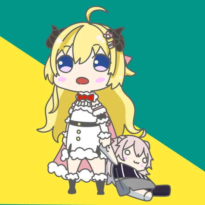 2人の絡みおもしろい
#ししわた
#つのまきあーと 
#ししらーと 