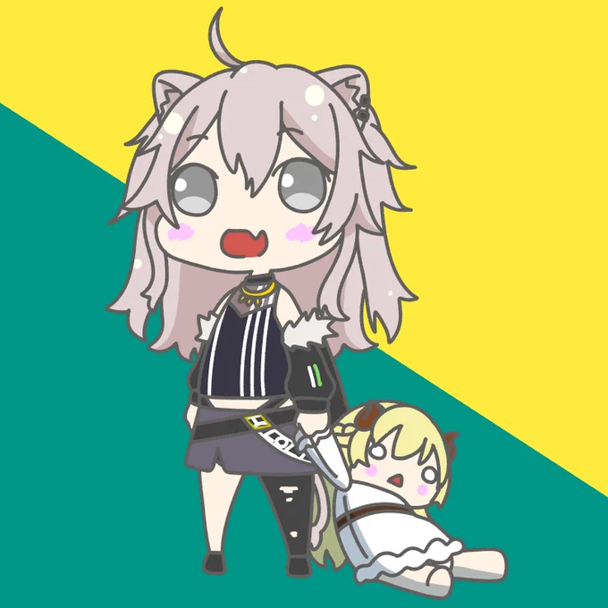 2人の絡みおもしろい
#ししわた
#つのまきあーと 
#ししらーと 