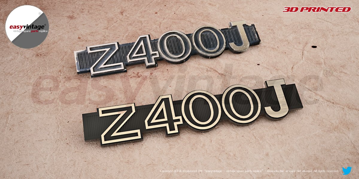easyvintagepart's tweet photo. OLD metal vs NEW #3dprinted : side fairing LABEL BADGE for the 1981 Kawasaki #Z400J 🏍️
Missing label badge redesigned & made with #3Dprinting #AdditiveManufacturing 🤖
💡Stay tuned for more about #KawasakiZ400J3DPrintedLabelBadges💡
@easyvintagepart 😎 #AHistoryBeyondRust https://t.co/0yix9f4lzI
