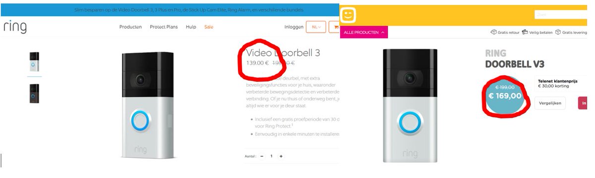 Better check before you buy. 30Eur cheaper on Ring site than buying from <a href="/Telenet/">Telenet</a> or <a href="/iBOODbe/">iBOOD.be</a>