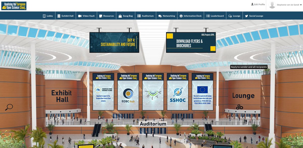 StephvandeSandt's tweet photo. Wow - this is one of the coolest virtual conferences I've attended so far, it feels almost real 😎#EOSCProjectsEXPO https://t.co/JruzJjQVAx