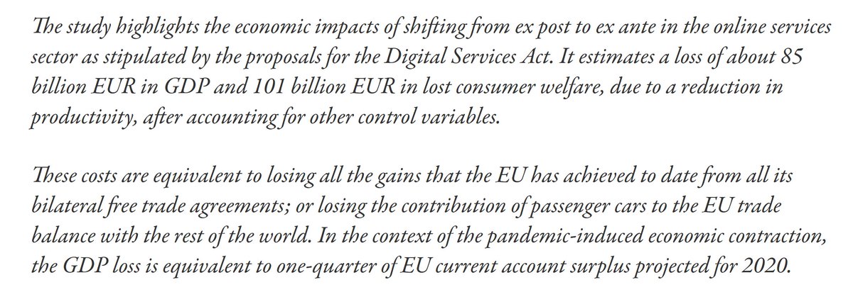 1-  @leemakiyama from  @ECIPE, whose recent study claims that "proposals for the Digital Services Act" (which haven't been published yet) will cost the EU 87€bn in GDP and 101€bn in consumer welfare. Like the event, the study is also "powered by Google". https://ecipe.org/publications/ex-ante