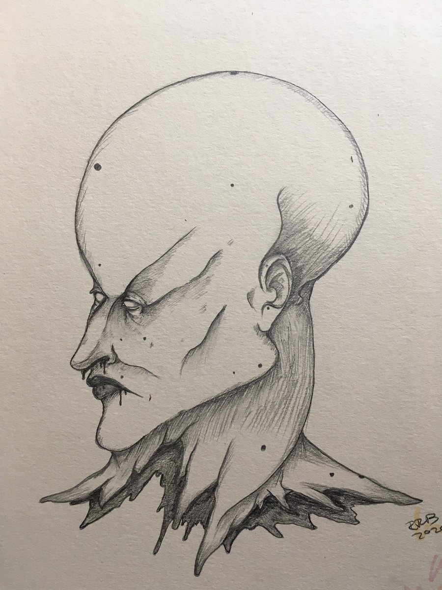DrawingZombie's tweet photo. A “small” 1 hour sketch. 
#drawing #weirdart #surrealart #surrealism #horrorart #oddart #sketch #sketching https://t.co/9RsZLnhbdJ