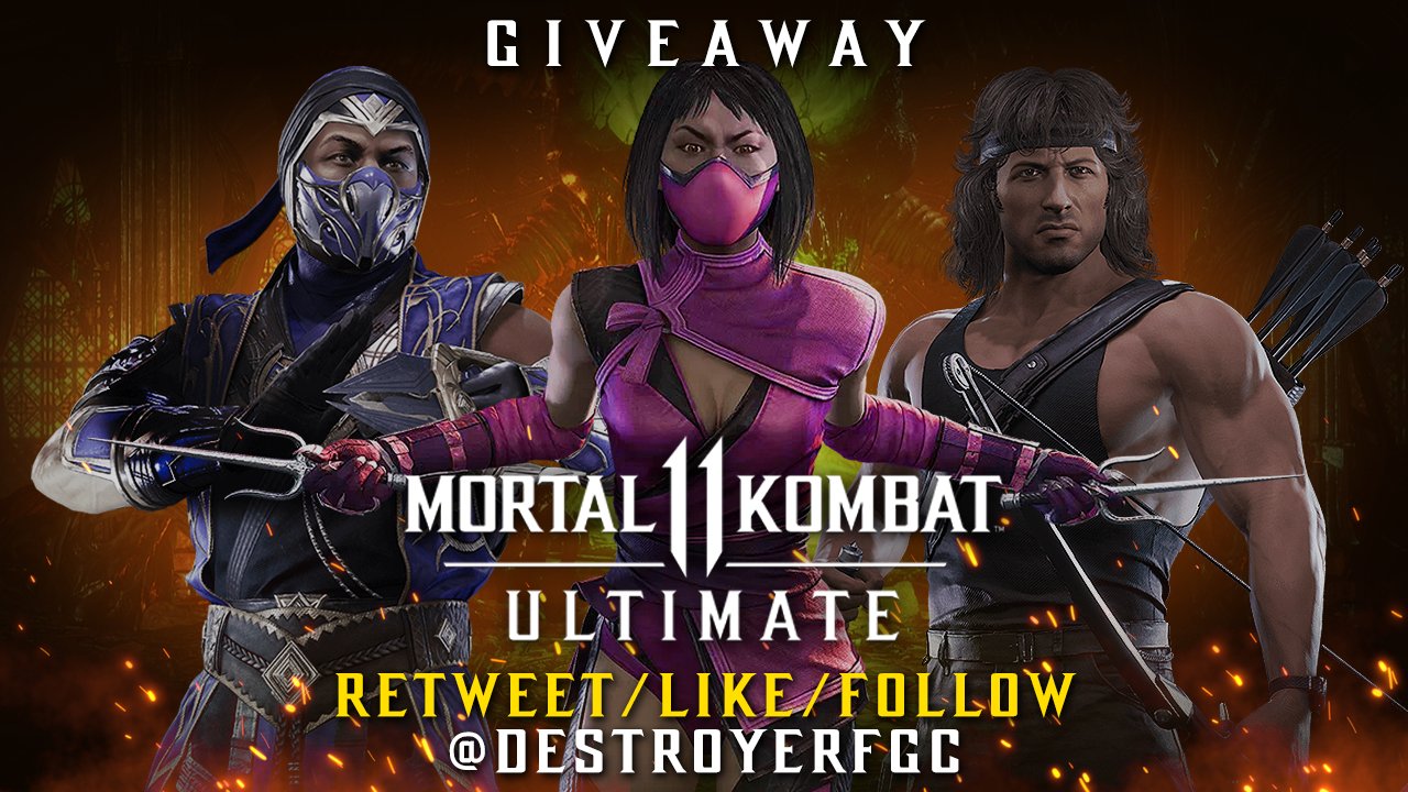 Destroyer on X: Mortal Kombat 11 Ultimate DLC GIVEWAY! I'll be sending 4  lucky winner's the Kombat Pack 2 DLC Rambo,Rain,Mileena Just FOLLOW my  twitter, Retweet & Like THIS post to enter!