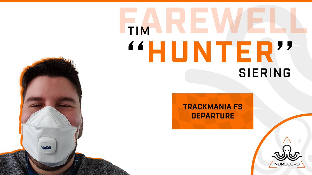 Numelops's tweet photo. This is a sad day for Numelops, as Hunter, one of our very first player, stops Trackmania, and thus leaves the team. He brought a lot to the team and he won't be forgotten!

#NUMFS https://t.co/9wl8vyKEWf