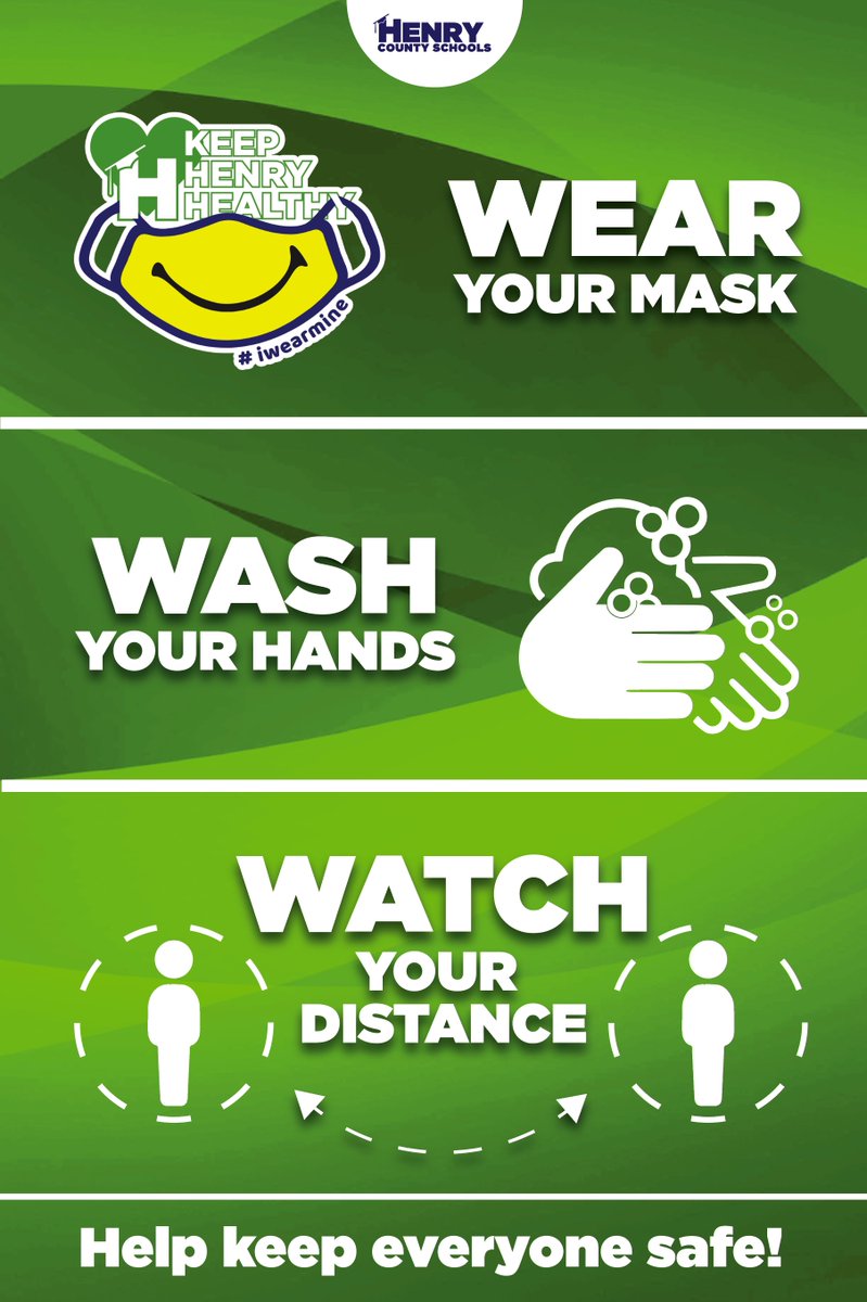HenryCountyBOE's tweet photo. As we get closer to the holidays, we want to encourage everyone to be extremely mindful when gathering together and practice the three key measures to #KeepHenryHealthy - Wear a mask, Wash your hands, and Watch your distance! #MaskUpHCS https://t.co/B23ykWVFhO