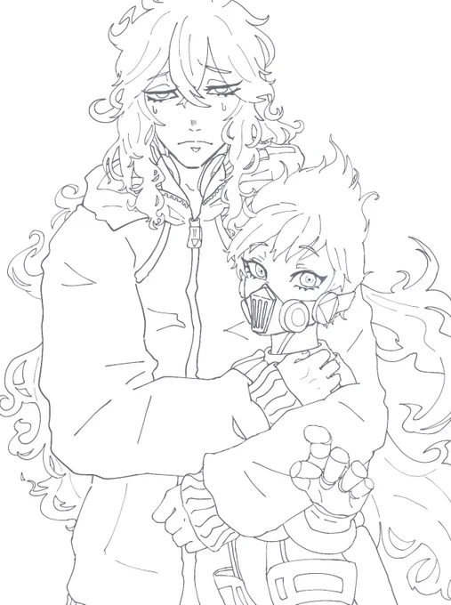 #皆さん線画と塗った後を見せてください
過去絵 線画の方が表情幼く見える……?? 