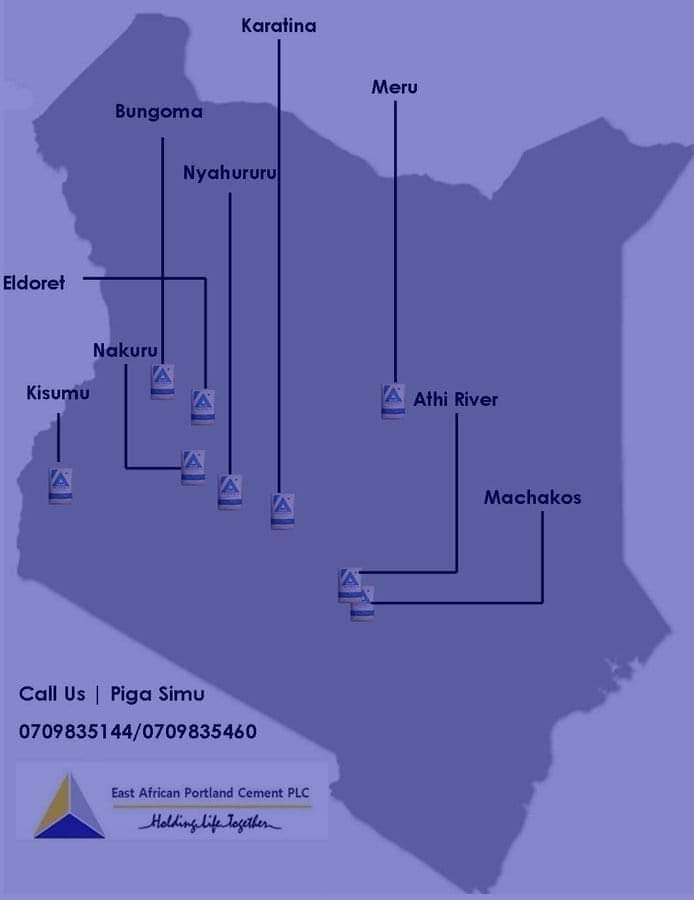 EAPC_PLC's tweet photo. We are Here For You! We operate countrywide.
If you’re in need of Cement for your next project, look no further. Request a quote today! Contact us: 0722203076/79 or 0709835144
#BlueTriangleTurnaround
#BuildWithBlueTriangleCement https://t.co/FWoUBNWnkd