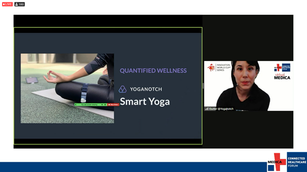 .<a href="/yoganotch/">yoganotch</a> Founder and CTO Ms. Ozsvald presenting #AI/#IoT empowered #yoga and wellness coach that provides live audio feedback on yoga form and wellness practices - Making Yoga Smarter at virtual.<a href="/MEDICATradeFair/">MEDICA</a> !! 12 #healtchare #iotwtiwc pitch and award ceremony 🔥