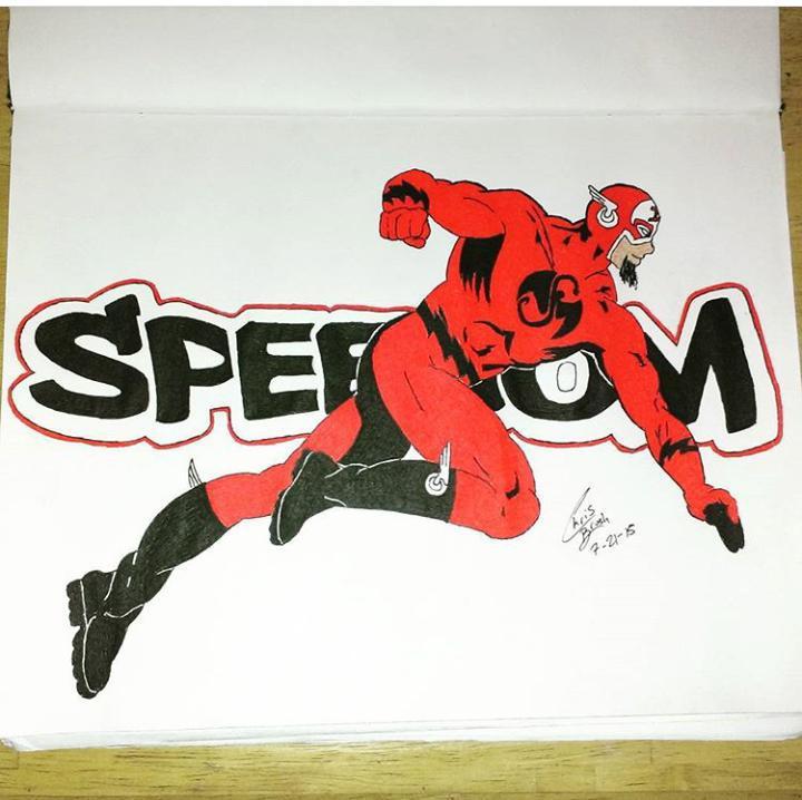 VeiledCreations's tweet photo. Fan art piece I did a couple years ago that was part of a "Heroes of Strangeland" series I was planning -  this one is a @TechN9ne &amp; #TheFlash mash up

#TechN9ne #StrangeMusic #FanArt #dccomics #Speedom https://t.co/144sgBwukg