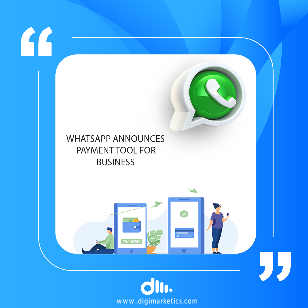 digimarketics's tweet image. Finally..Whatsapp is about to be live in India.The social messaging platform will roll out payment services for it&apos;s users.

Whatsapp update!
#digitalmarketing #digitalmarketingagency #socialmediamarketing #kochi #whatsappmarketig #digitalmarketingtrends #digitalmarketingstrategy