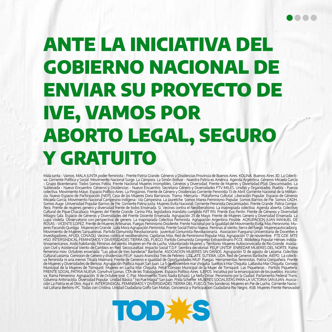 RaquiVivanco's tweet photo. Desde los frentes de mujeres y diversidades que conformamos el Frente de Todxs apoyamos la iniciativa del gobierno nacional de enviar su proyecto de IVE. 
🗓️ 17/11 Día de las Militancias
¡Todxs a Congreso!
#MartesVerde 💚
#EsUrgente #AbortoLegal2020
#AbortoLegalEsJusticiaSocial https://t.co/Xq4gCGl5vN