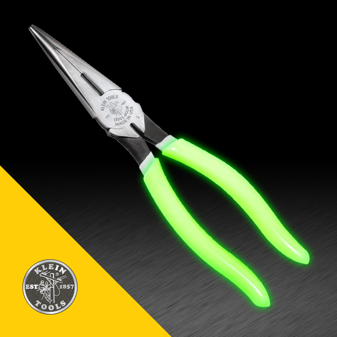 Klein_Tools's tweet photo. Happy Monday! This 8” Long Nose Side-Cutter includes high visibility glow in the dark handles for low light situations along with the classic high leverage, durable design. https://t.co/rmscvj8Rnr
#KleinTools #RealProsKnow #tradesman #Electrician #MotivationMonday #GlowGang https://t.co/sGy3RnssPT
