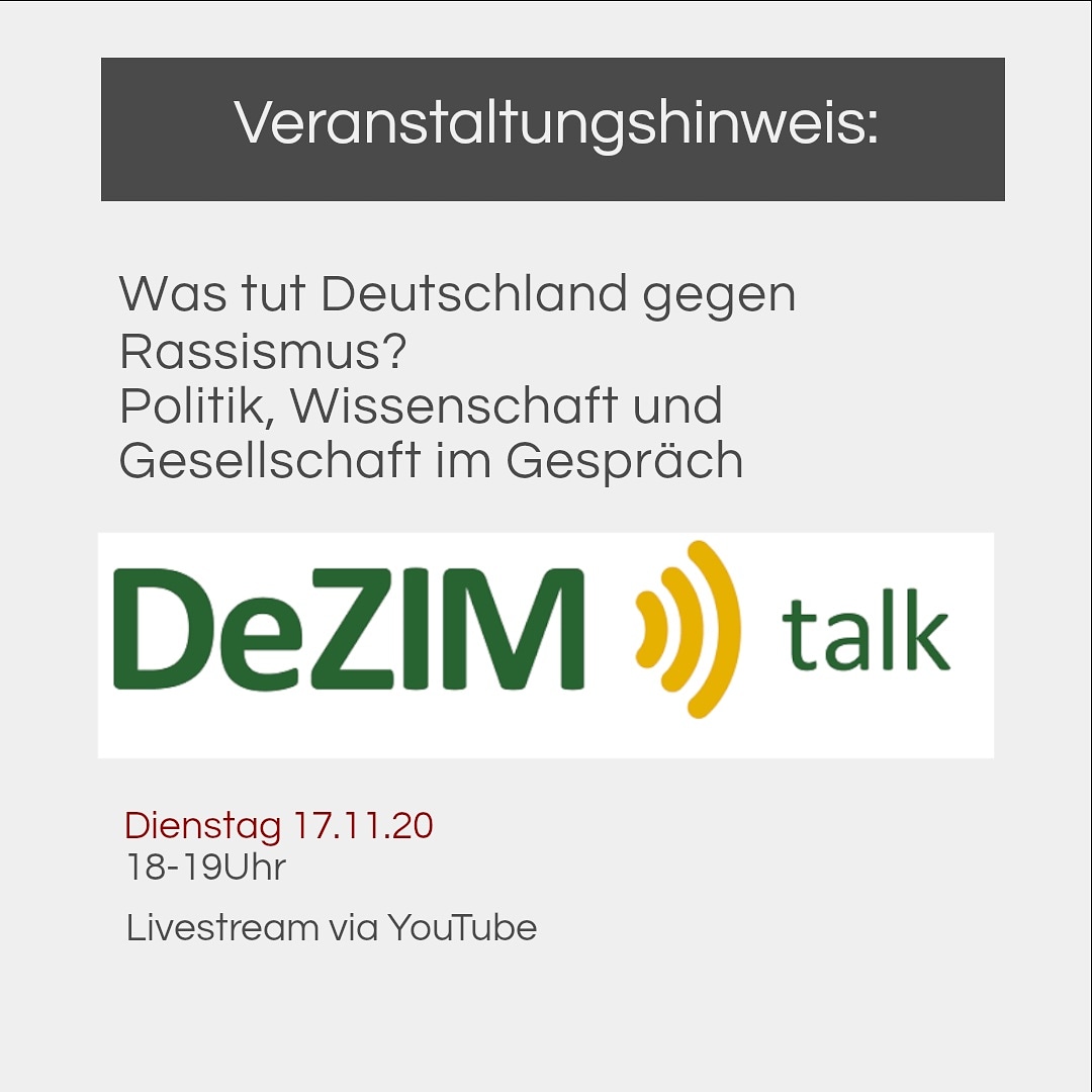 agisra25's tweet photo. Morgen von 1 -19 Uhr veranstaltet das @DezimInstitut eine Gesprächsrunde mit Saskia Esken, Robert Habeck, Serap Güler, Farhad Dilmaghani, um darüber zu diskutieren was Deutschland künftig gegen Rassismus unternehmen sollte. Die Moderation übernimmt Prof. Dr. Naika Foroutan.
­­­­­ https://t.co/fyUmQf7Sse