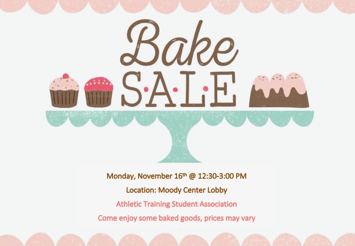 HSUATSA's tweet photo. Make sure you stop by our table in the Moody center for delicious baked goods! https://t.co/1NiXjQ6f3A