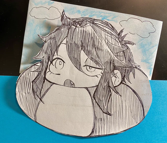 ☀️ ? 

Back to work!! While Luca chills with his floatie ? 

It's so hard to draw big stuff on paper not being able to erase orz" there's so much i wanna edit aa 