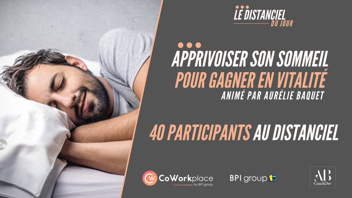 CoWorkplace_BPI's tweet photo. @AurelieBaquet  #coach &amp; #sophrologue, partenaire de @BPIgroupFR partage lors de ce #live son expertise pour apprivoiser au mieux votre #sommeil et en tirer partie pour plus de #vitalité dans vos projets du quotidien #santé #respiration #gestiondustress #environnement https://t.co/FmSxHw33RZ