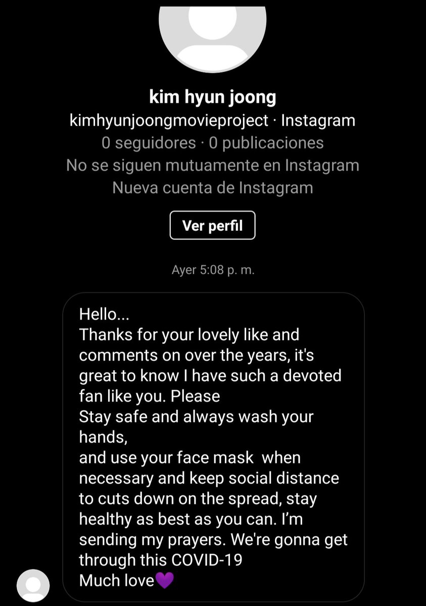 SLl_Henecia's tweet photo. Uno más??Ahorita no joven, tengo 3 Hyun Joong falsos más que aún no les bloquean sus cuentas, por lo menos el tercero me recomienda que me lave los manitos para que me cuide del covid :v
#Hencia me ayudan a reportar cuentas en IG?? Por más que reporto no les eliminan https://t.co/m4R80aUlHU