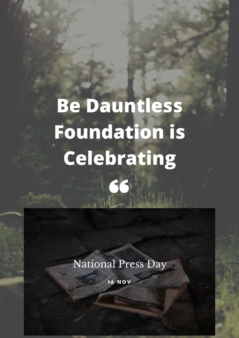 dauntlessdotin's tweet photo. Be Dauntless Foundation commemorates the responsible and praise worthy work of National Press Council. We all should be thankful for giving us a powerful source of expression in a very responsible manner.
#nationalpressday
#powerofexpression
#changemakers
#bedauntless https://t.co/MPKc6rNr9N