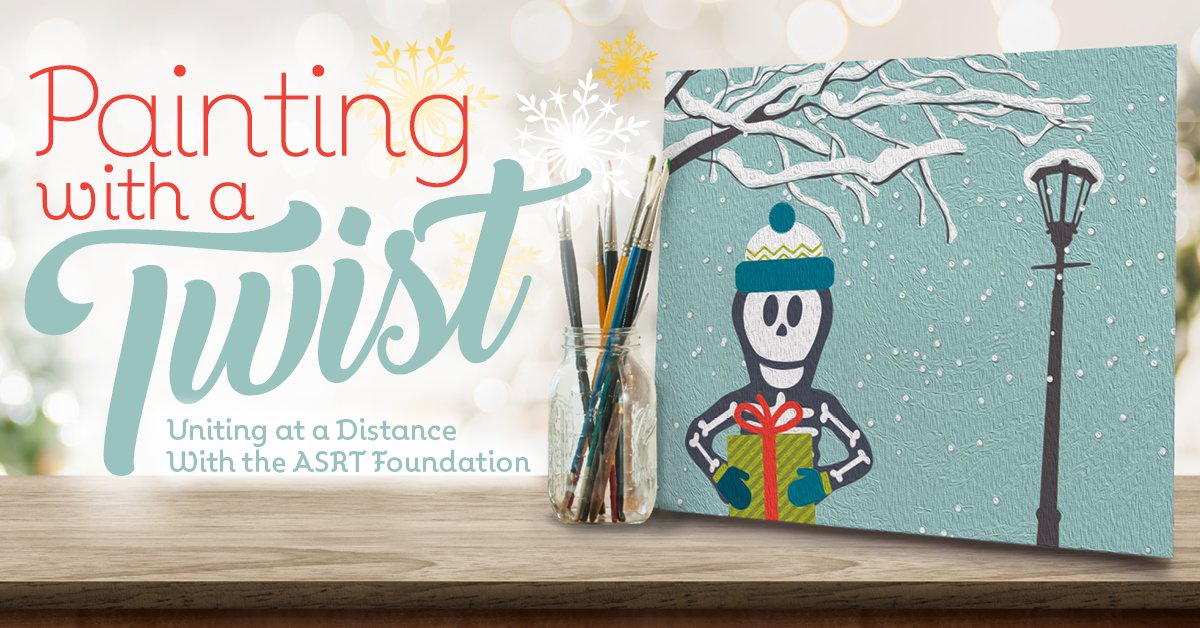 ASRT's tweet photo. Channel your inner Picasso for a cause close to your heart! Join fellow #ASRTMembers in a radiologic technology-themed virtual painting party on Tuesday evening, Dec. 1. Proceeds benefit the ASRT Foundation’s programs for R.T.s and students. Learn more: https://t.co/JxluE18MU7 https://t.co/fFqbV3wdZA