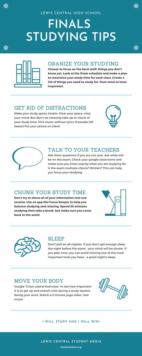 LCHSTitans's tweet photo. Happy Finals Week, Titans!  Here is the finals bell schedule, some study tips, and a positive affirmation to guide your studying. You got this! #ExcellenceLC https://t.co/PJ44lICNQM