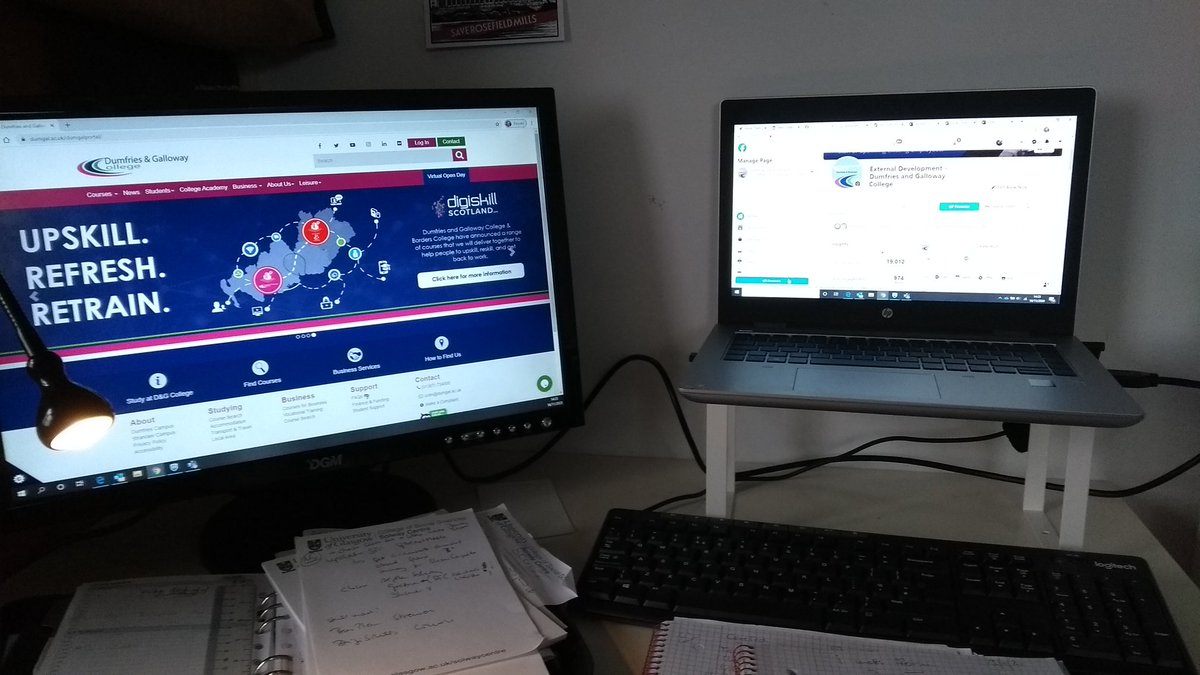 EvaMilroy's tweet image. Start of a new working week for @DAGCOL4Business and at last, have set up second screen in my home office! 
#workingfromhome #efficientworking