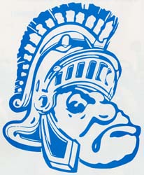 Depictions of the Spartan logo have varied over time. Left: 1983; Right top: 1997; Right bottom: 2006. Images: 00399D1 & W00157A, CWRU Archives