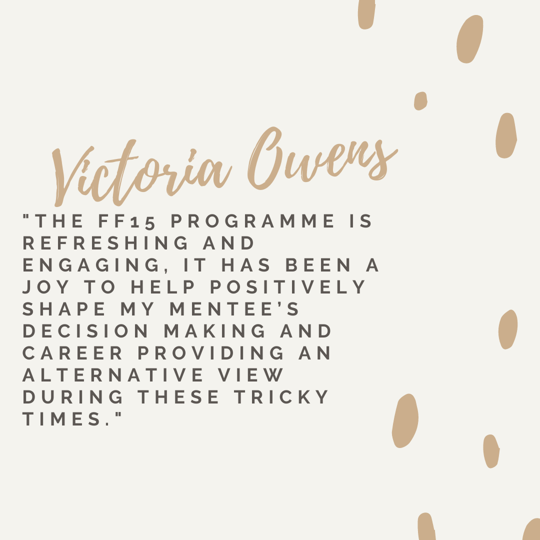 FastForward15UK's tweet photo. Great to hear from our brilliant 2020 mentor Victoria Owens, if you would like to be considered as Mentor for 2021 DM me or email fay@fastforward15.co.uk to find out more, there are only 15 spot's so don't wait it could change your life! https://t.co/GziP5Y0yuh