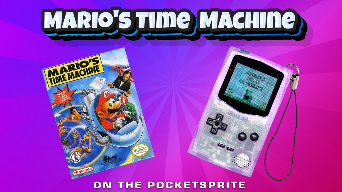 pocket_sprite's tweet photo. How does Mario's Time Machine (nes) look on the world's smallest console? pocketsprite gameplay :)

check out the video:  https://t.co/6W1znNHgQt

#pocketsprite #retrogamimg #retrogames #nes #videogames #nintendo #MariosTimeMachine #handheld https://t.co/c7fB2G9QiV