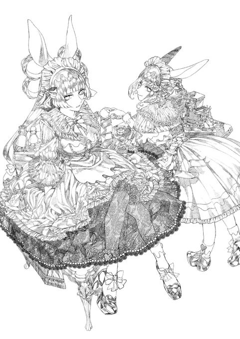 #皆さん線画と塗った後を見せてください 
線画ある絵も好き 