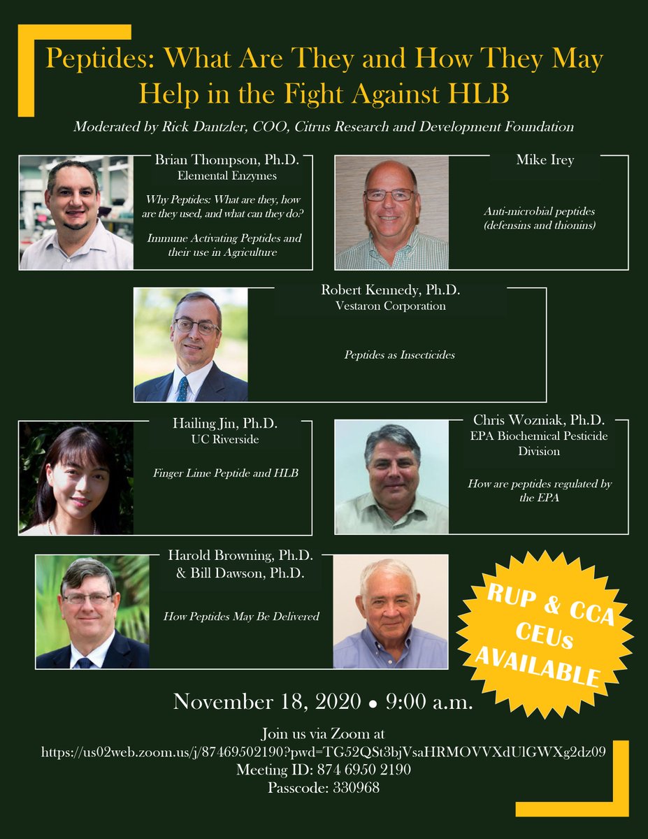 CEUs have been approved for the November 18 Peptide Seminar! Don't forget to join us via Zoom!