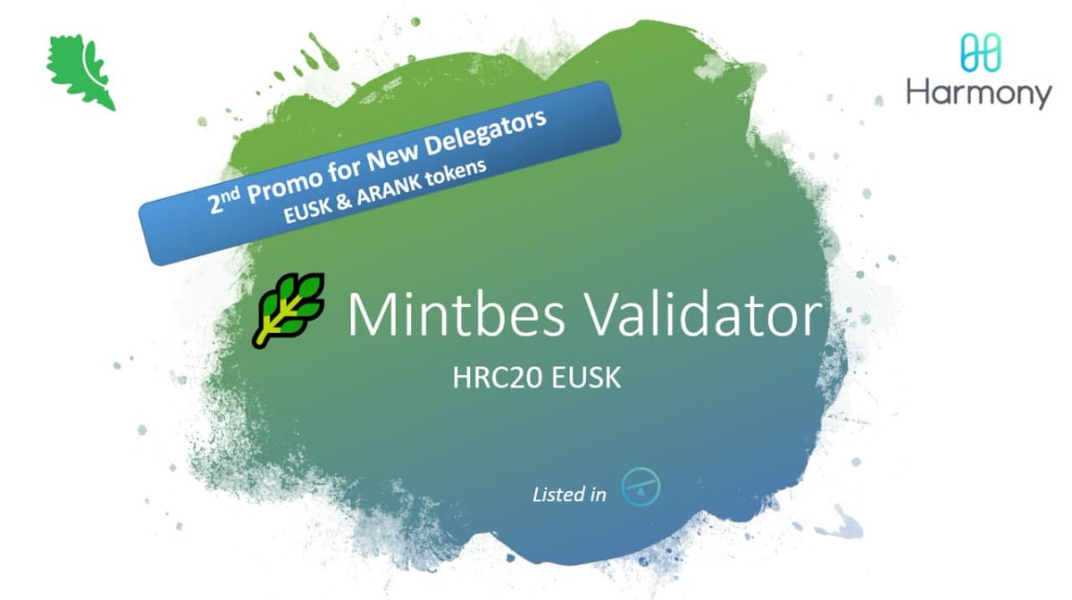 MintbuilderES's tweet photo. Promo New Delegators - #EUSK and #ARANK tokens as #Airdrops🚀 ‼️. 📆21st November-00:00h CET
✅Delegations<100k $ONE ➡️20 ONE:1 EUSK ratio
✅100k ONE<=Delegations<200K ONE➡️15 ONE:1 EUSK
✅ Delegations>=200k ONE ➡️10 ONE:1 EUSK 💸
Mintbes🌿: https://t.co/aNyhqHiRNS
#Harmony https://t.co/RHqBlACfF8