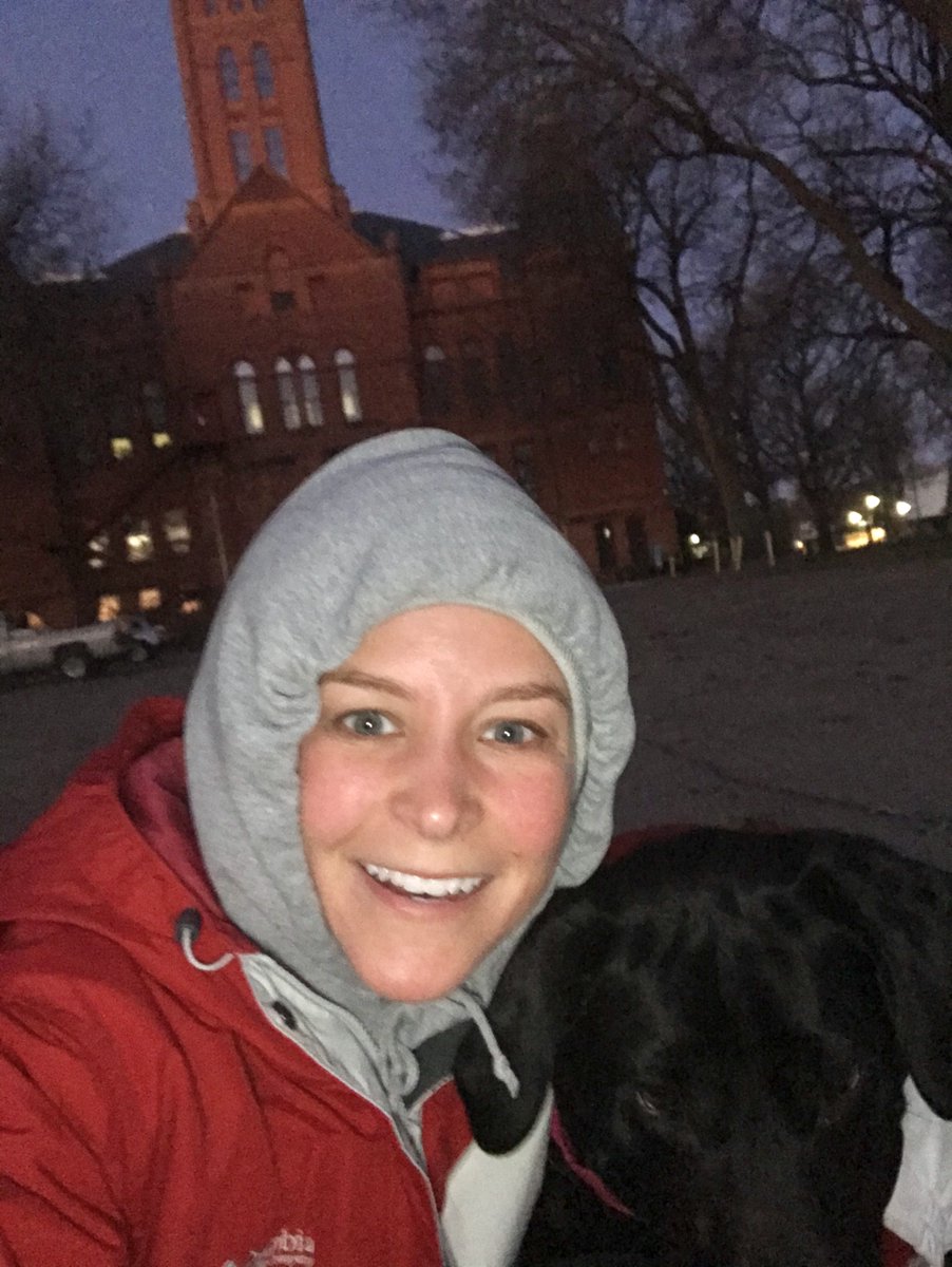 I love exercising in the morning because afterward, I'm ready to take on the day. Fall Conference will be no exception! #WeRunExtension <a href="/NebExtMK/">Nebraska Extension Marathon Kids</a> 
P.S. My dog does NOT like taking pictures while on her walk.