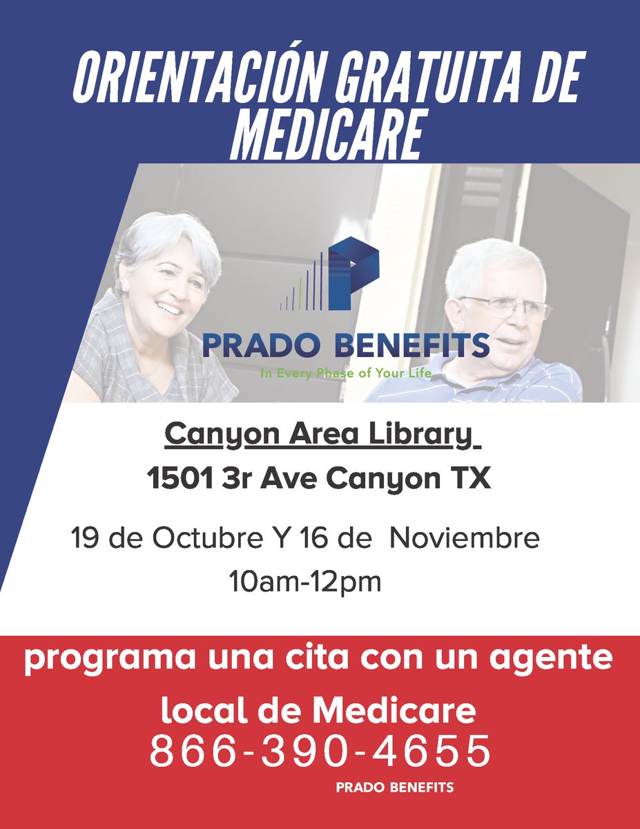 CanyonAreaLib's tweet photo. Join us at the library November 16th from 10-12 for a Medicare Workshop presented by Prado Benefits. 9 spots available and you must RSVP to the Canyon Area Library. *masks will be required to attend* https://t.co/uXlSn8wzPT