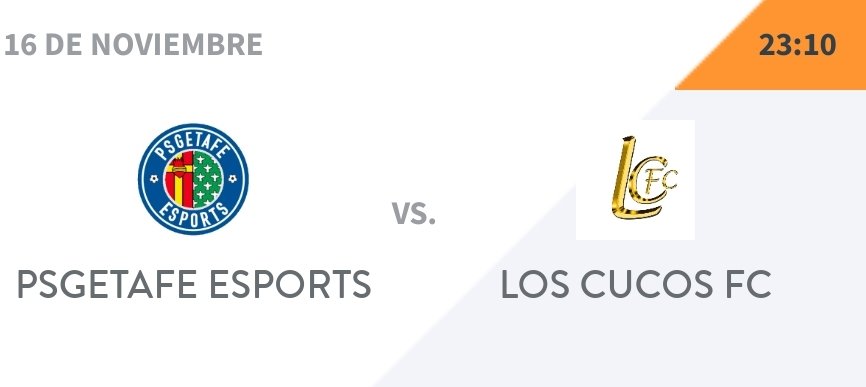 📢| DÍA DE PARTIDO⚽️

🆚 <a href="/Loscucosfc/">Los Cucos FC</a>
🏆 <a href="/VFOspain_ps/">VFOspain PS</a>
🏟️ Coliseum José Bordalás
⌚ 23:10
🎙️ "Hoy debutamos en la competición, con muchas ganas de competir y disfrutar de esta nueva temporada"