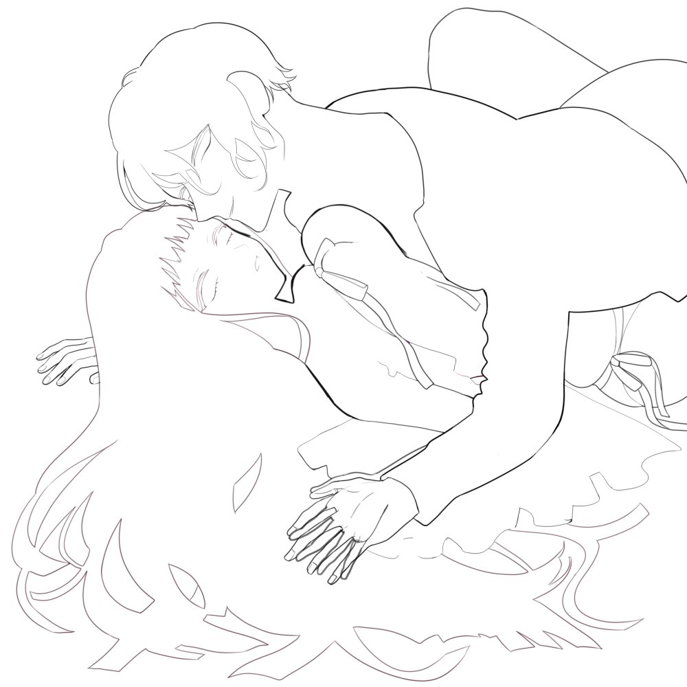 線画やばすぎる自覚あるので、線画チェックがある時は仕上がりをイメージした簡単な線をつけ足して出してます…
#皆さん線画と塗った後を見せてください 