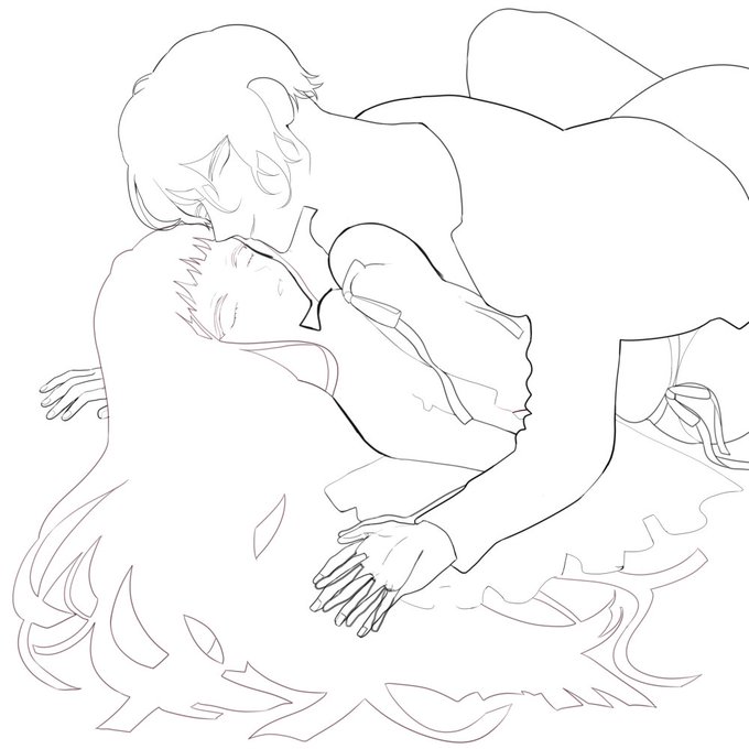 線画やばすぎる自覚あるので、線画チェックがある時は仕上がりをイメージした簡単な線をつけ足して出してます…
#皆さん線画と塗った後を見せてください 