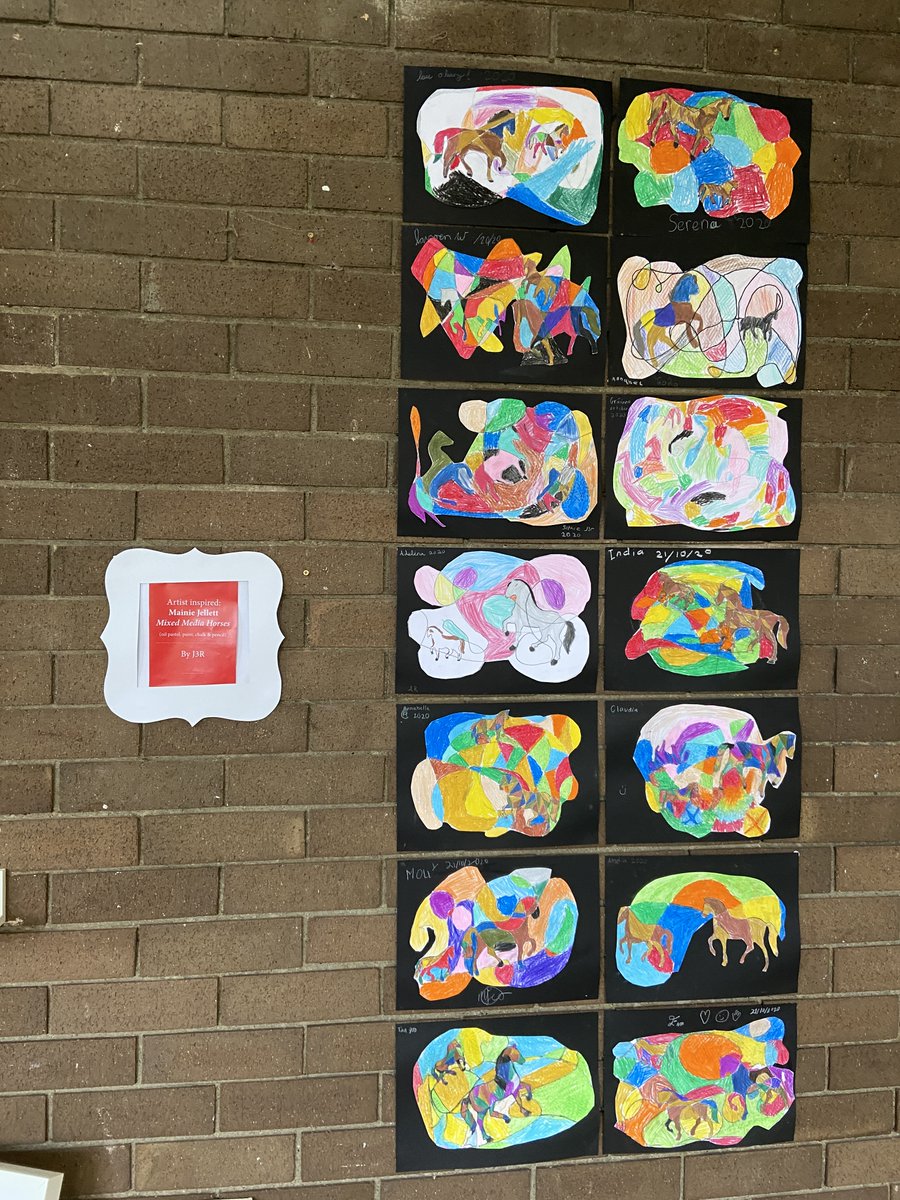 alexcollege's tweet photo. The Junior School Art Gallery has been updated! We love these autumnal works by J1 and J3R inspired by artists Joan Miró and Mainie Jellet #CreativeAlex https://t.co/EDIZP8pQ66