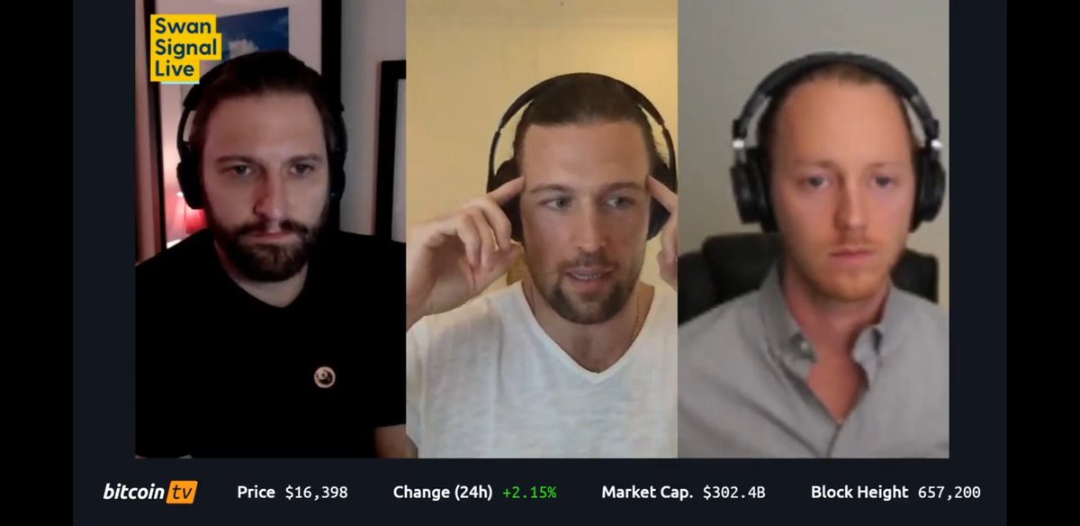 SwanBitcoin's tweet photo. On #BitcoinTV right now:
@Breedlove22 and @Bquittem on Swan Signal Live
A conciousness expanding conversation.
Watch now: https://t.co/KX7p725yG4 https://t.co/QOwAkA2eGo