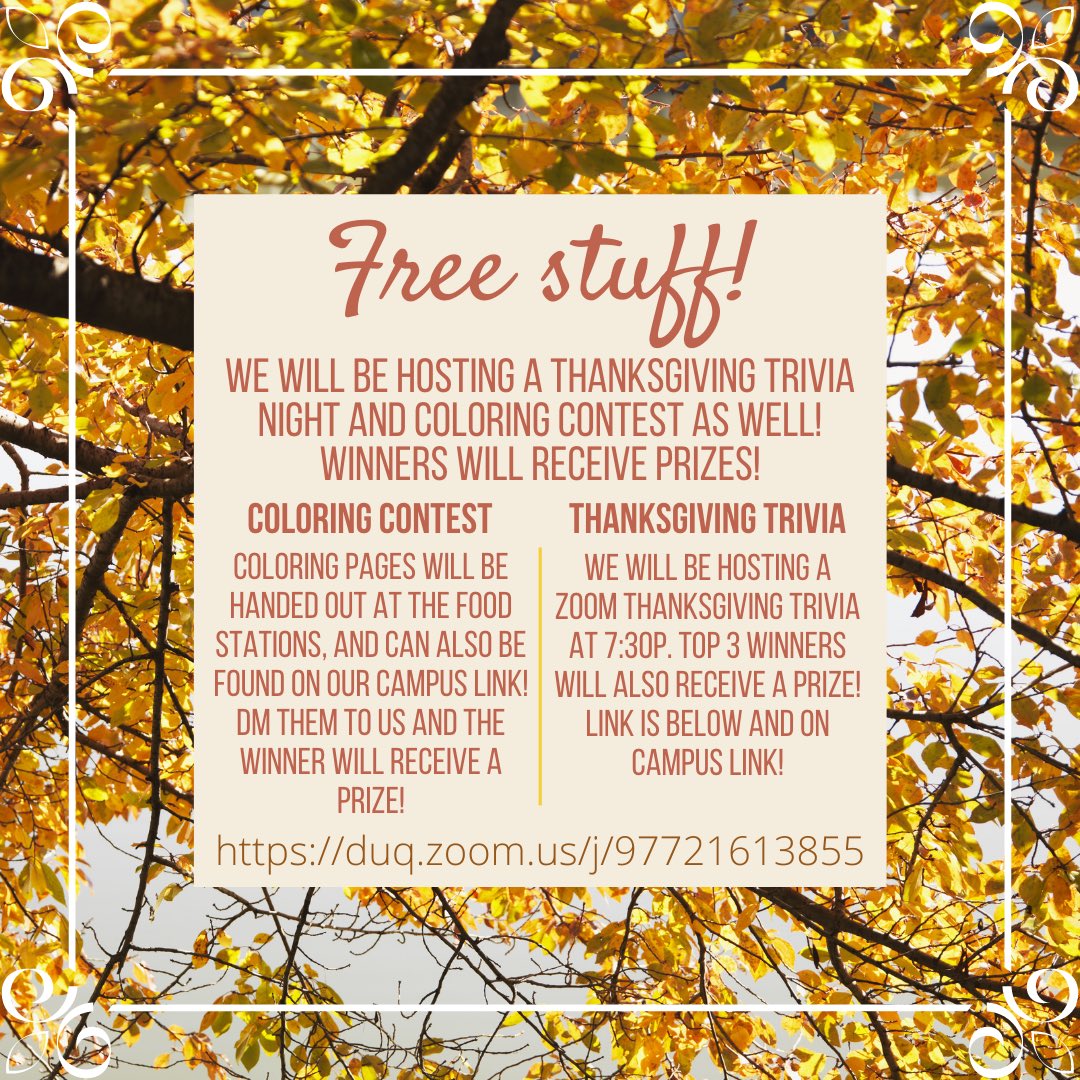DuqSGA's tweet photo. Join us for our fall festival this Wednesday! Free food, games, and prizes! Go Dukes! https://t.co/fahAhRqniW