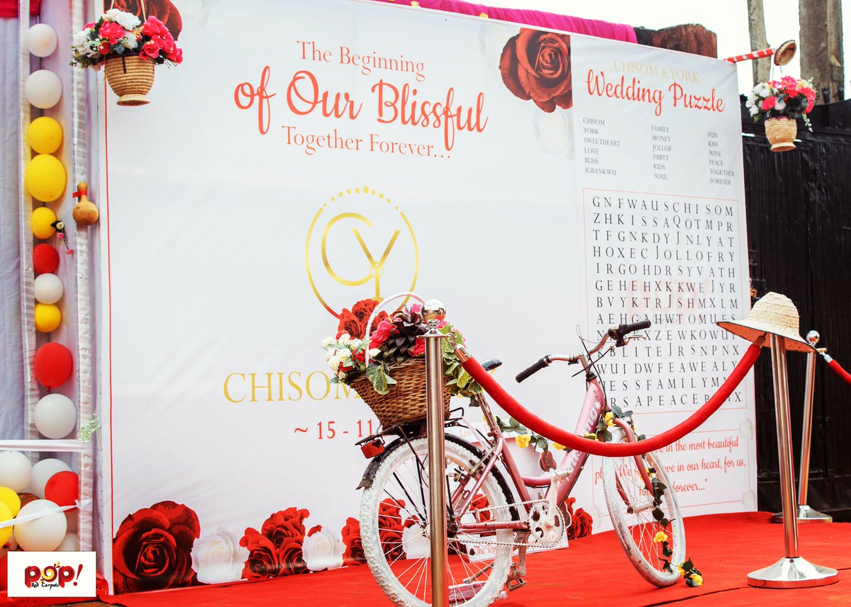 Pop_redcarpets's tweet photo. Yesterday, we were on to something beautiful at the traditional wedding of Chisom &amp; York.

On a scale of 10, what would you rate our elegant red carpet set up? 😁 https://t.co/jQkwTSr2bh